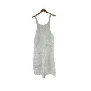 The White Company White Label 100% Linen Overall Jumpsuit White Womens 0 READ